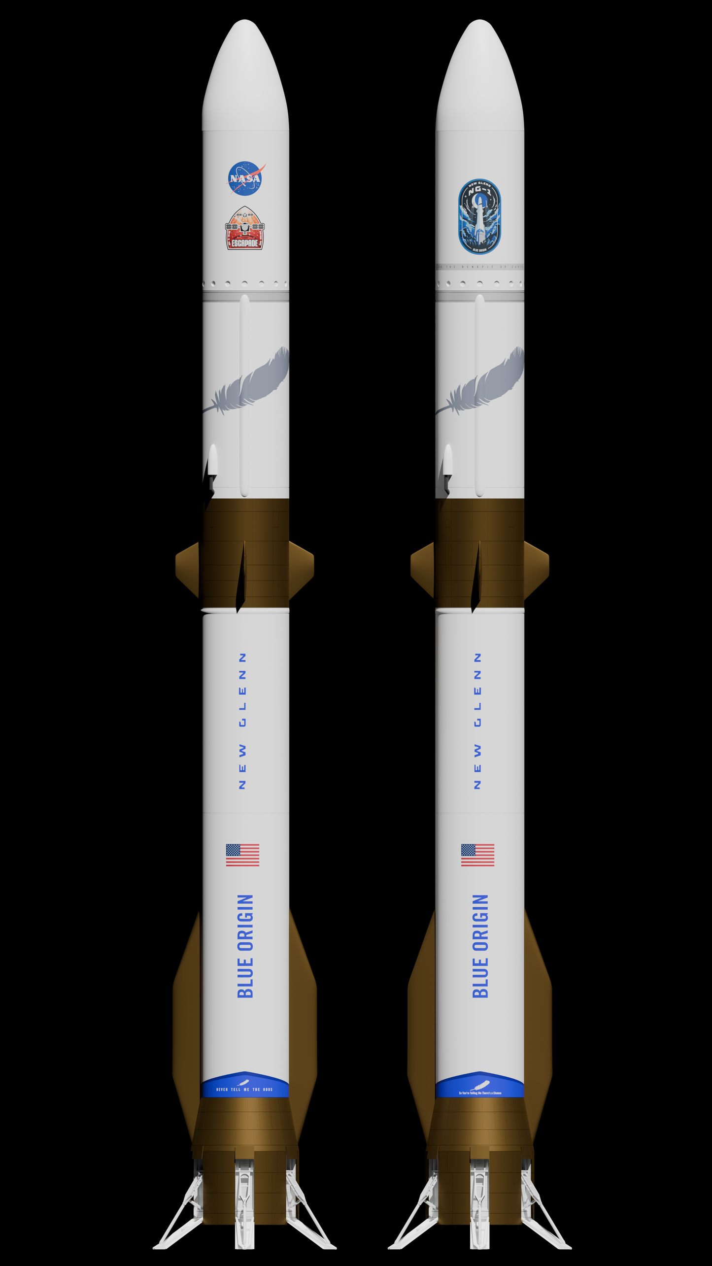 TTM14020 1/144 Blue Origin New Glenn 7x2 Heavy Lift Launch Vehicle