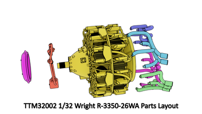 TTM32002 1/32 Wright R-3350-26WA Engine